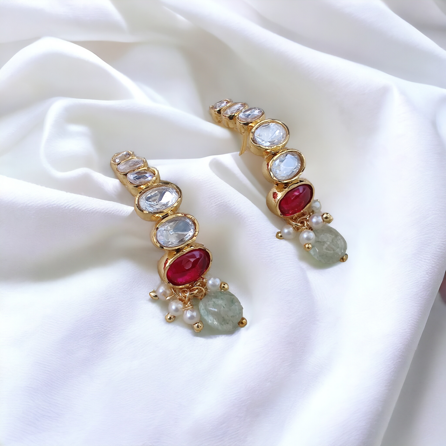 jadau drop earrings