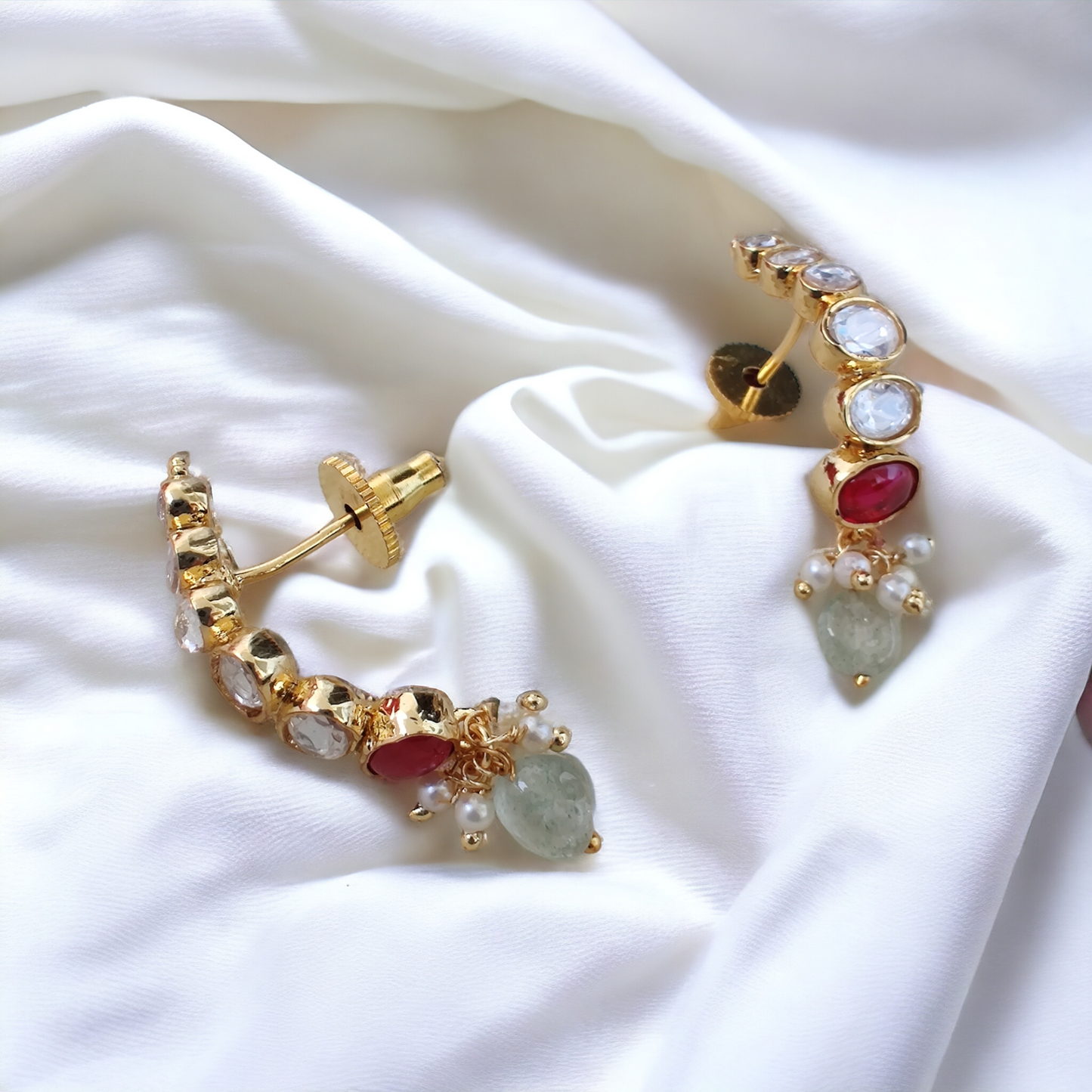 jadau drop earrings