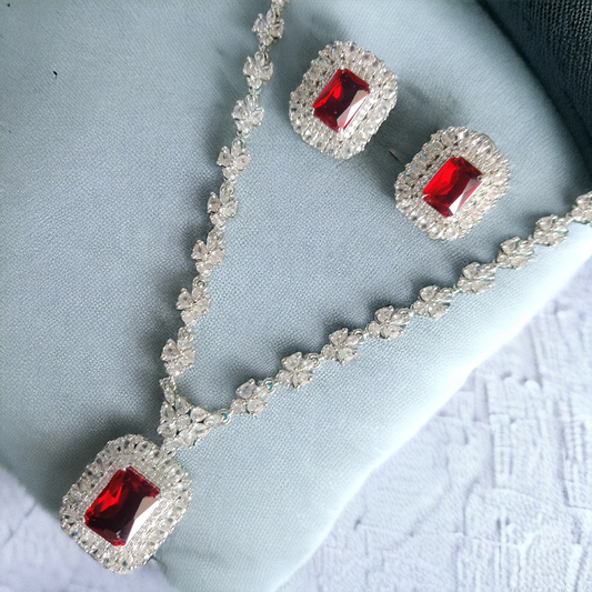 ruby pendant set