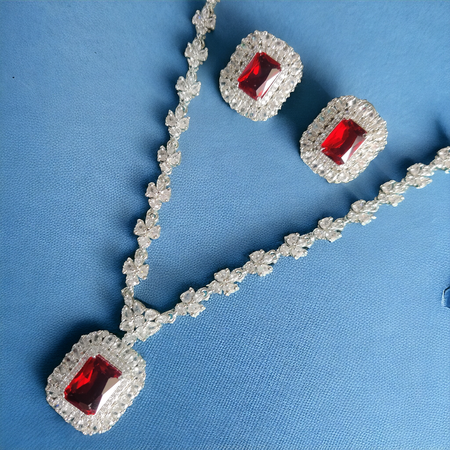 ruby pendant set