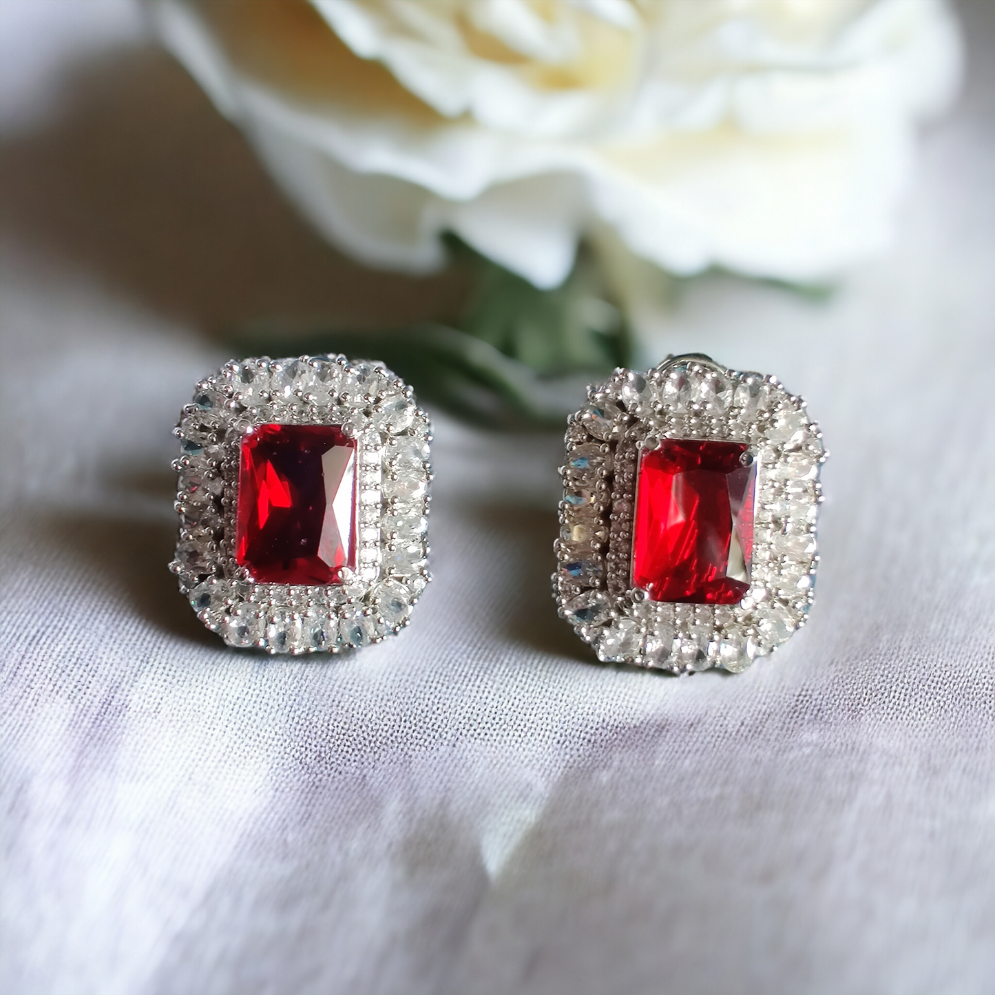 ruby pendant set