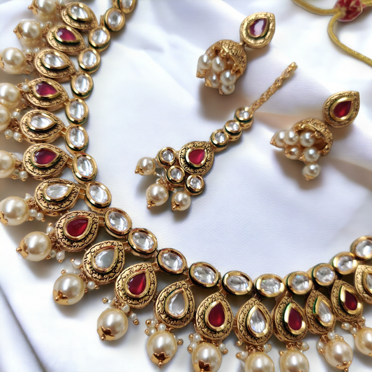 pachi kundan jadau necklace