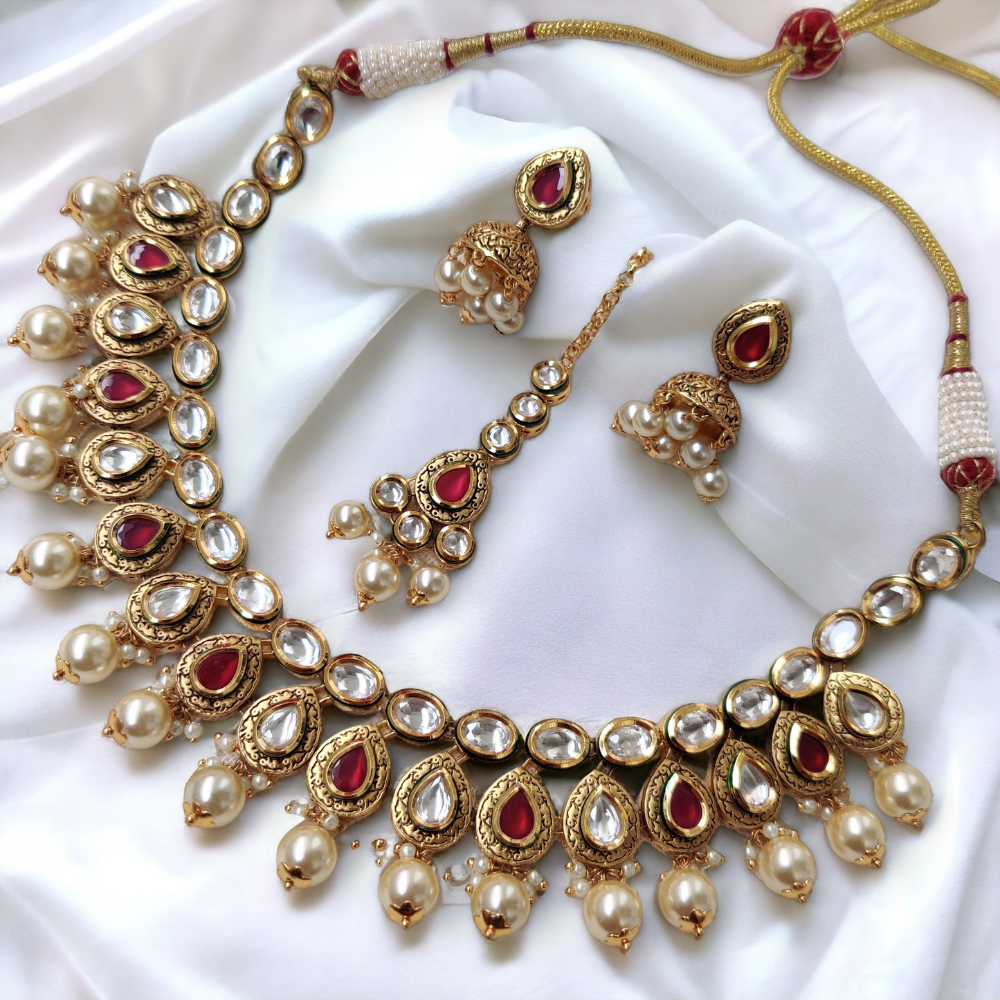 pachi kundan jadau necklace