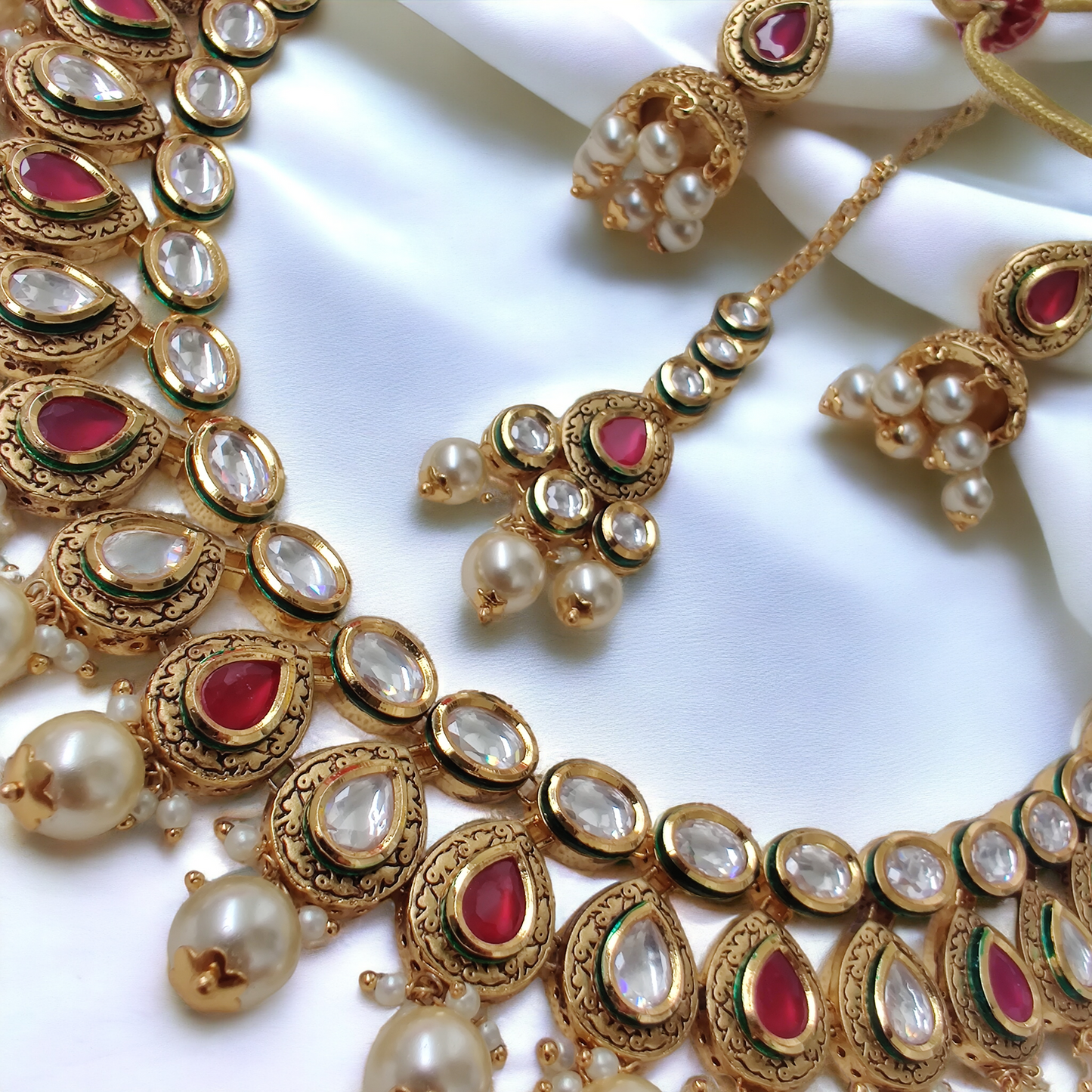 pachi kundan jadau necklace