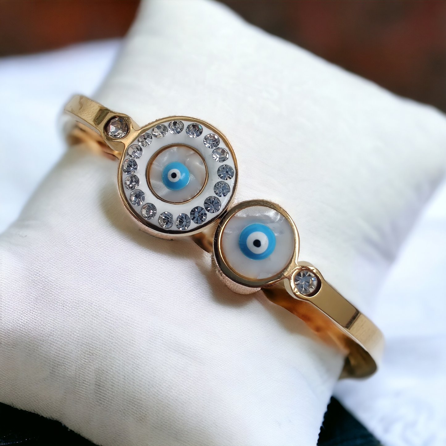 evil eye front openable bracelet