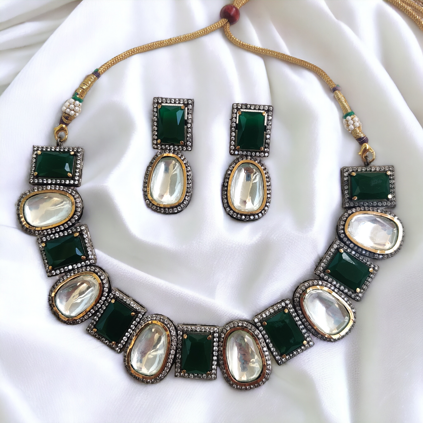 polki emerald necklace