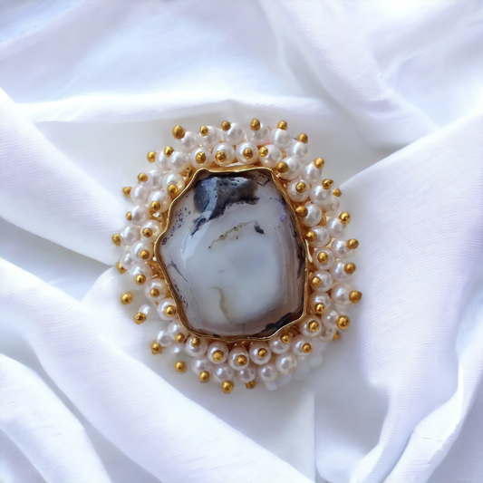 handcrafted adjustable natural kota stone rings (adjustable)