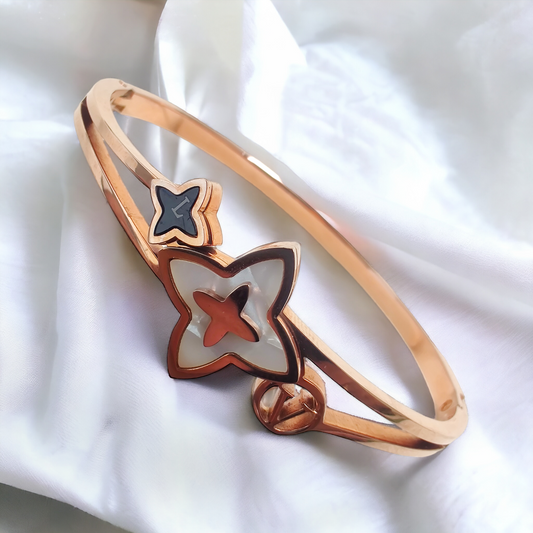 Anti tarnish rose gold openable bracelet