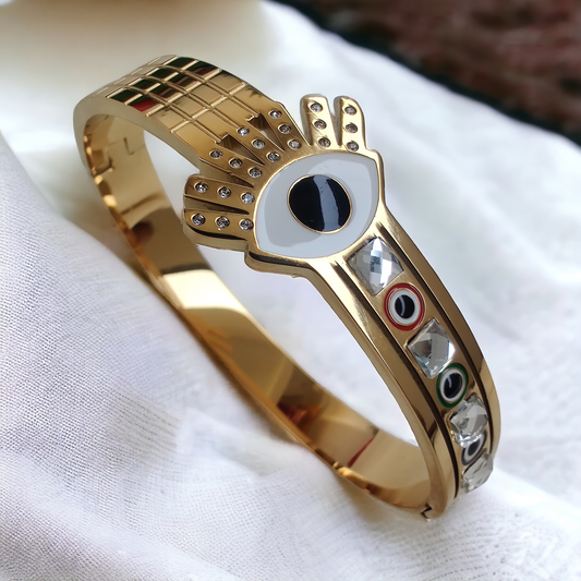 evil eye gold plated anti tarnish bracelet