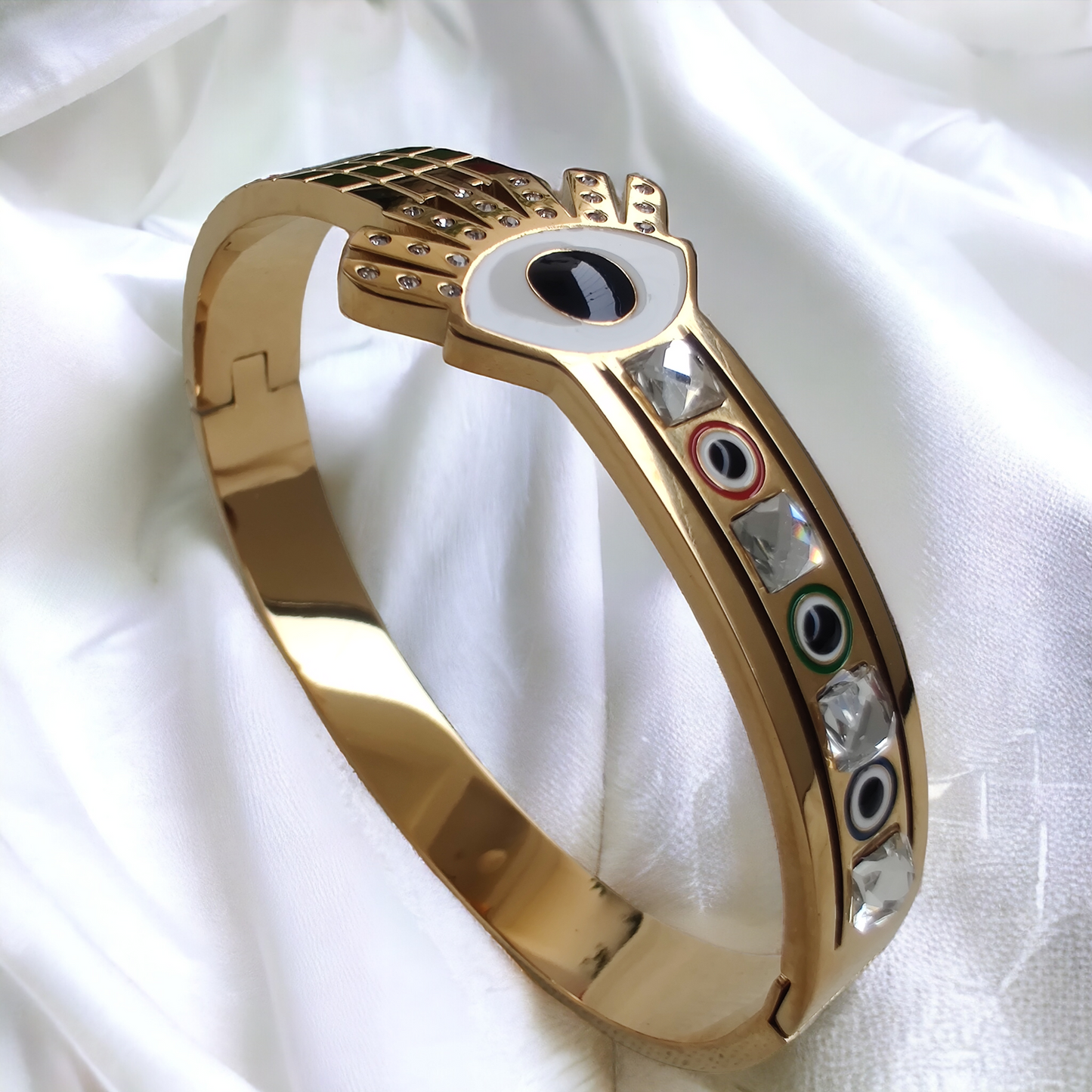 evil eye gold plated anti tarnish bracelet