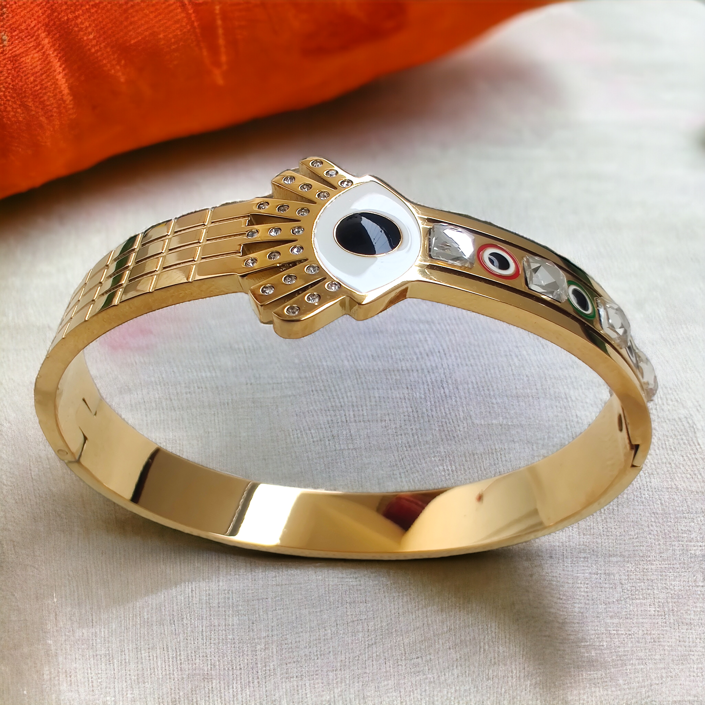 evil eye gold plated anti tarnish bracelet