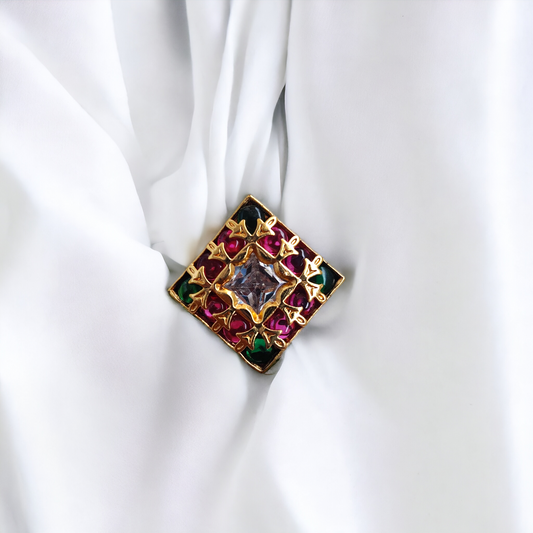 Square Ethnic Jadau Ring