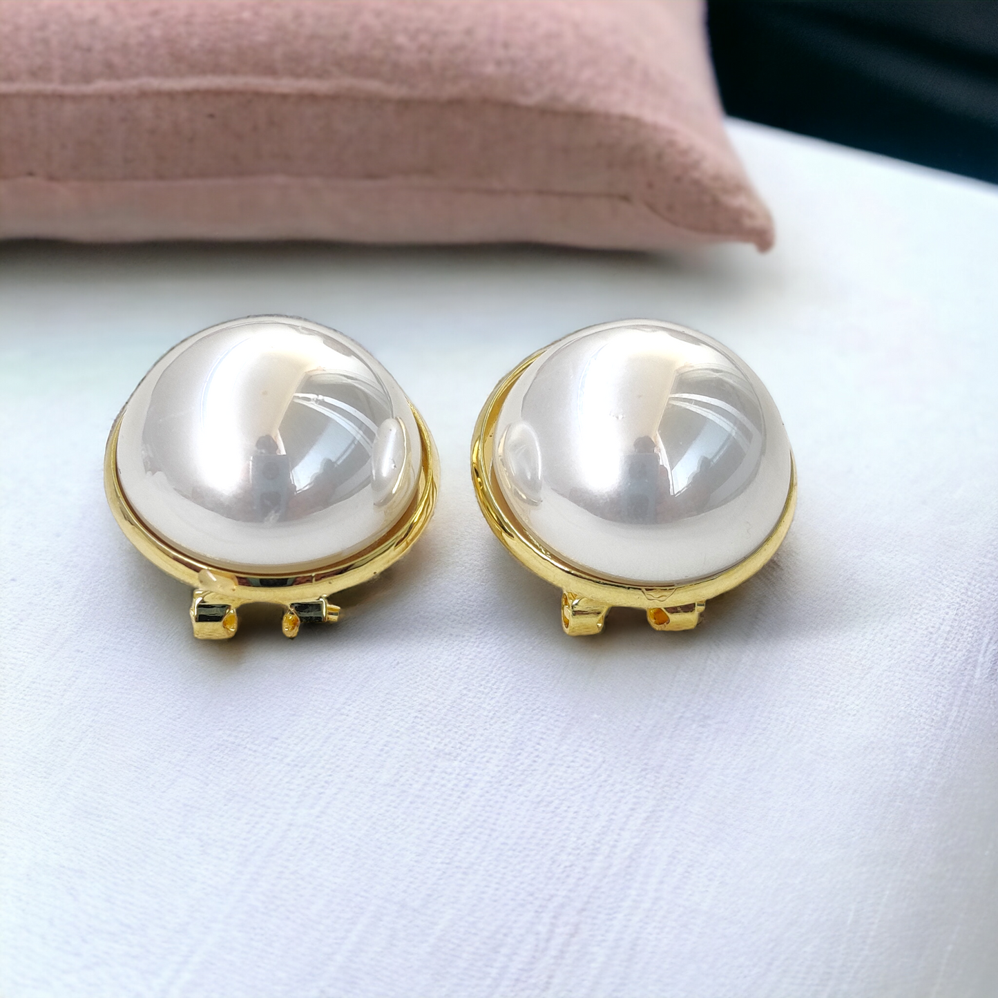 Anti Tarnish Half Pearl Studs