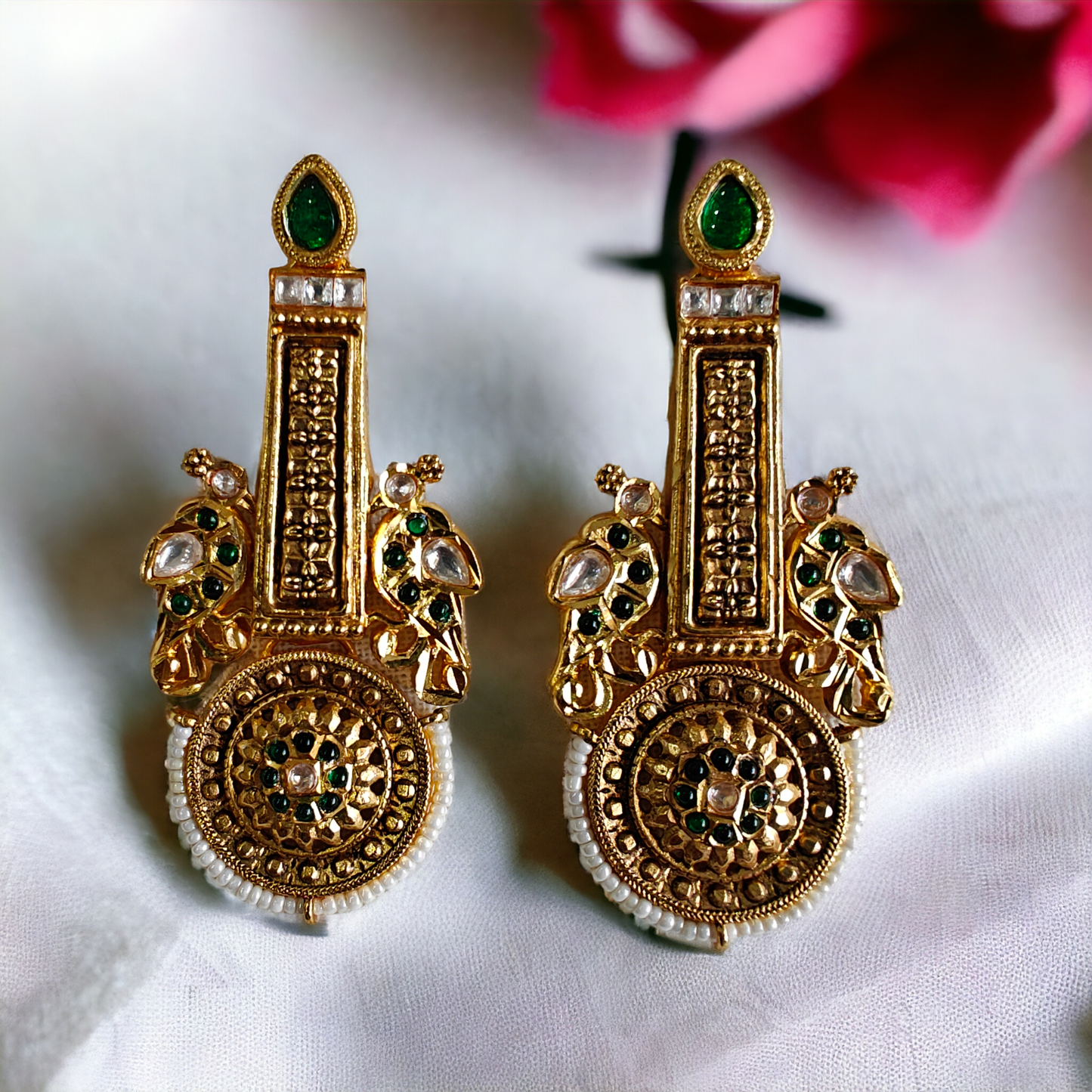 Antique Gold Amrapali Dangler Earrings