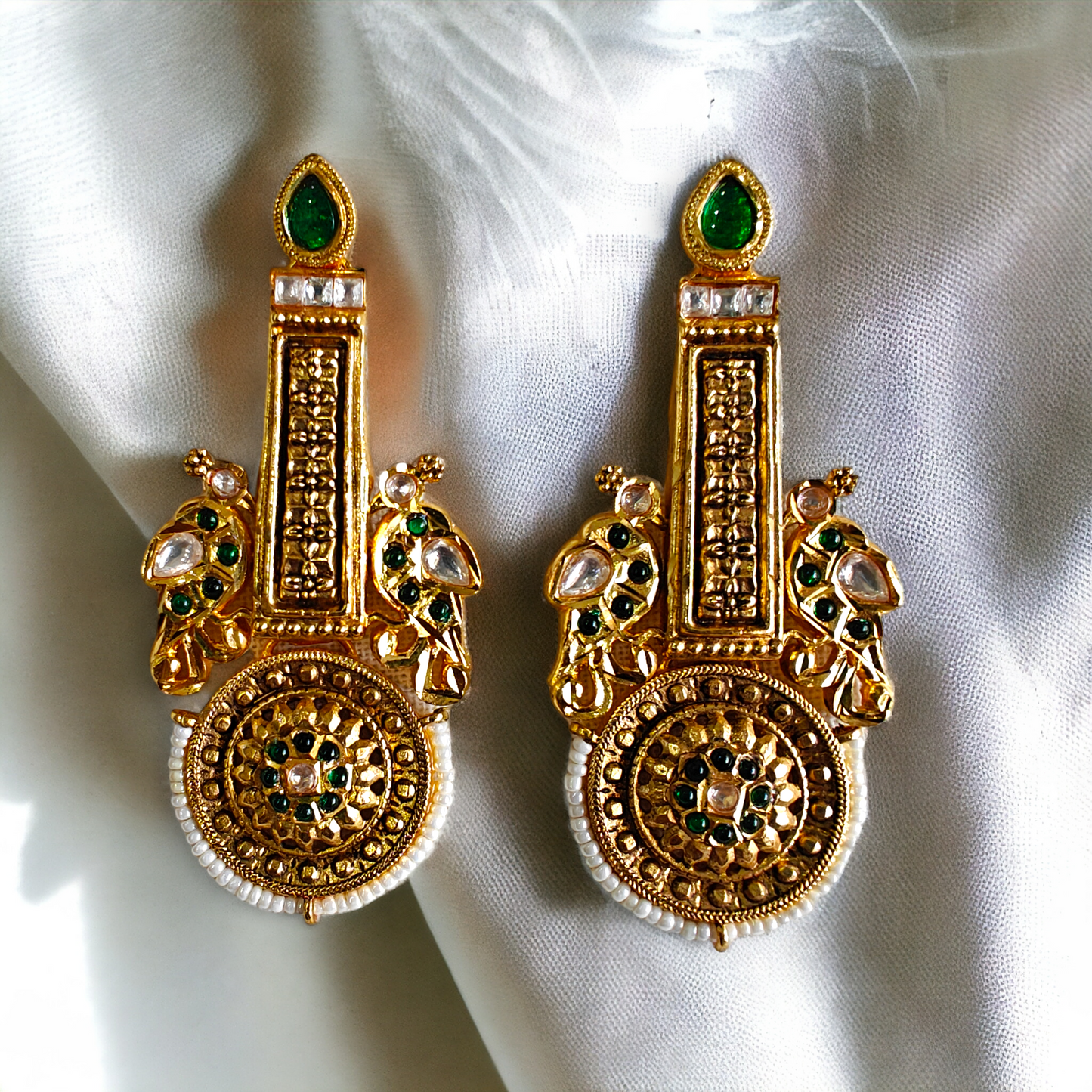 Antique Gold Amrapali Dangler Earrings