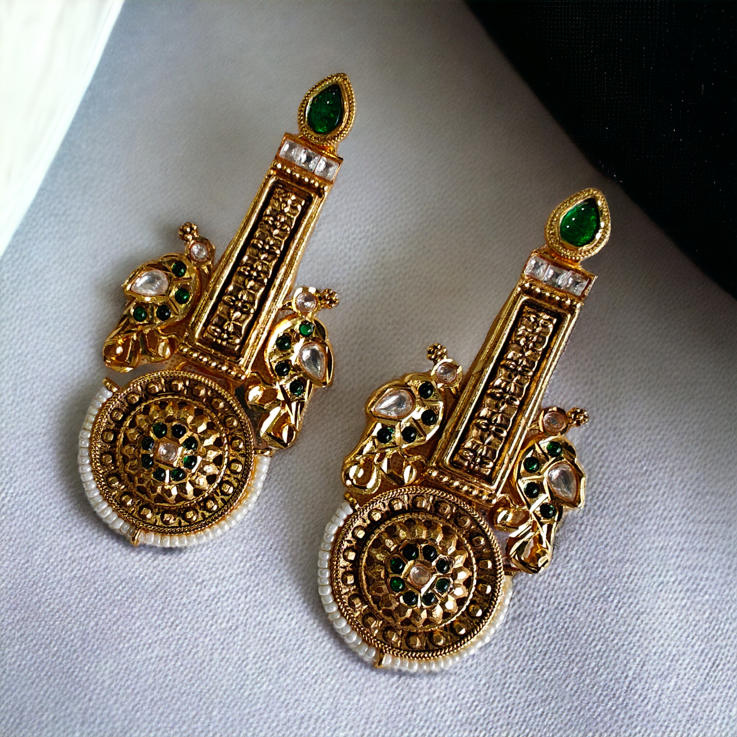 Antique Gold Amrapali Dangler Earrings