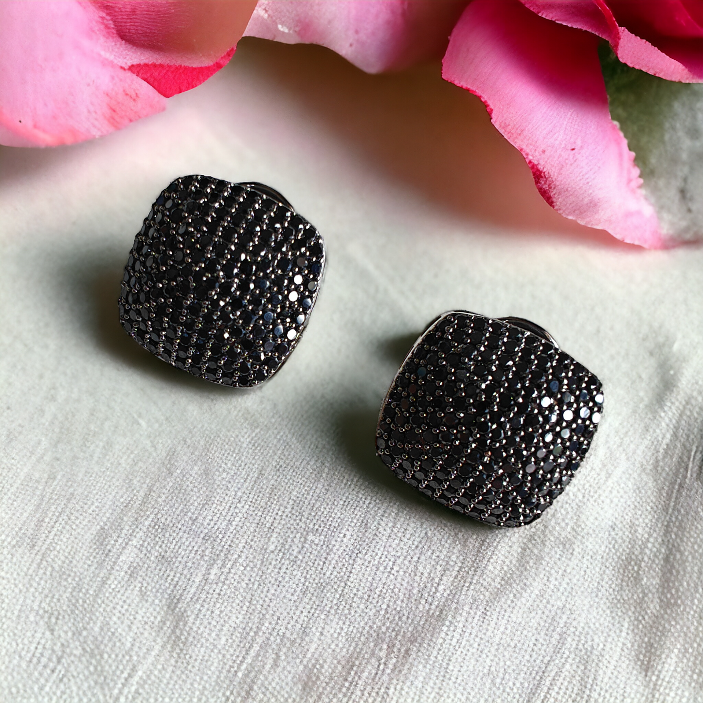 Square Crystal Studded Earrings