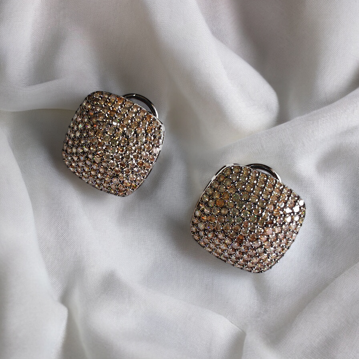 Square Crystal Studded Earrings