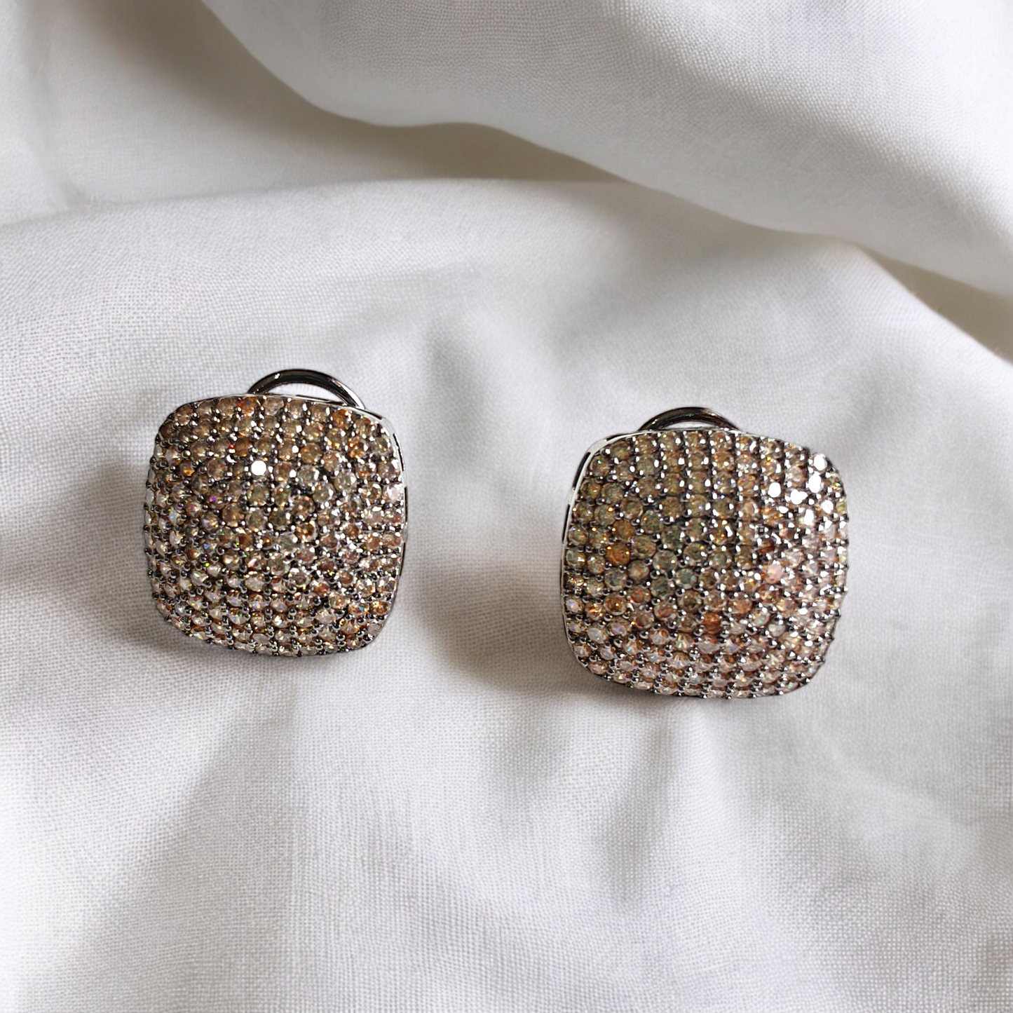 Square Crystal Studded Earrings