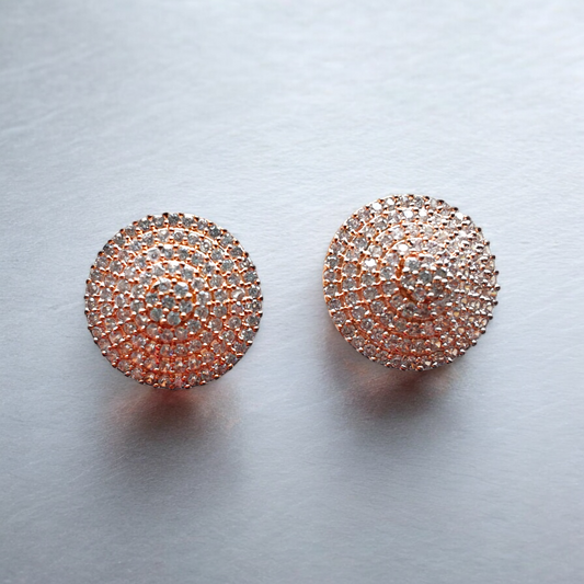 Rose Gold Diamond Look Alike Studs