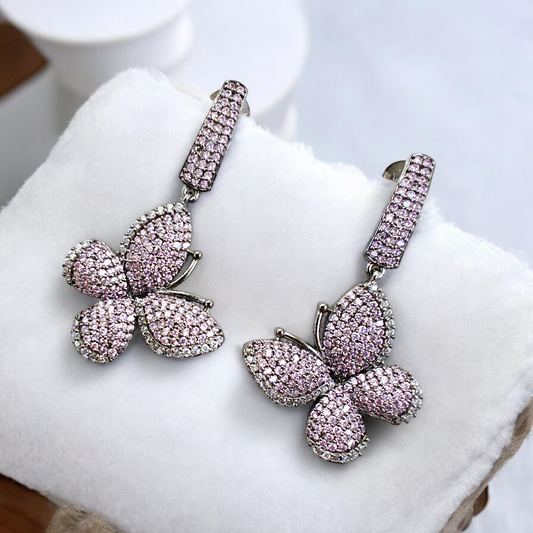 Lavender Butterfly Drop Danglers