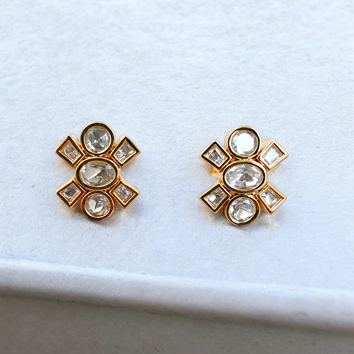 Semiprecious Stone Studded 18K Gold Micro plated Pendant Set