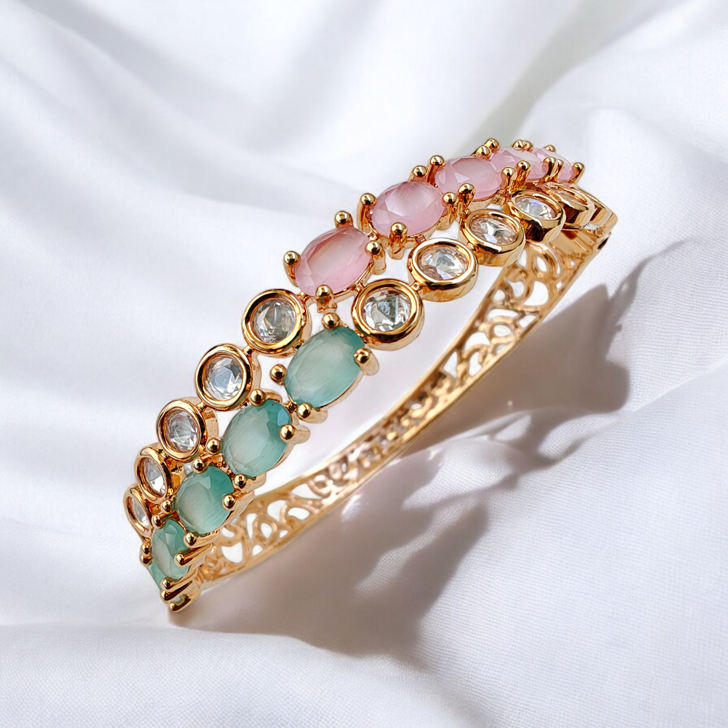 Pastel Hues Studded Openable  Bracelet