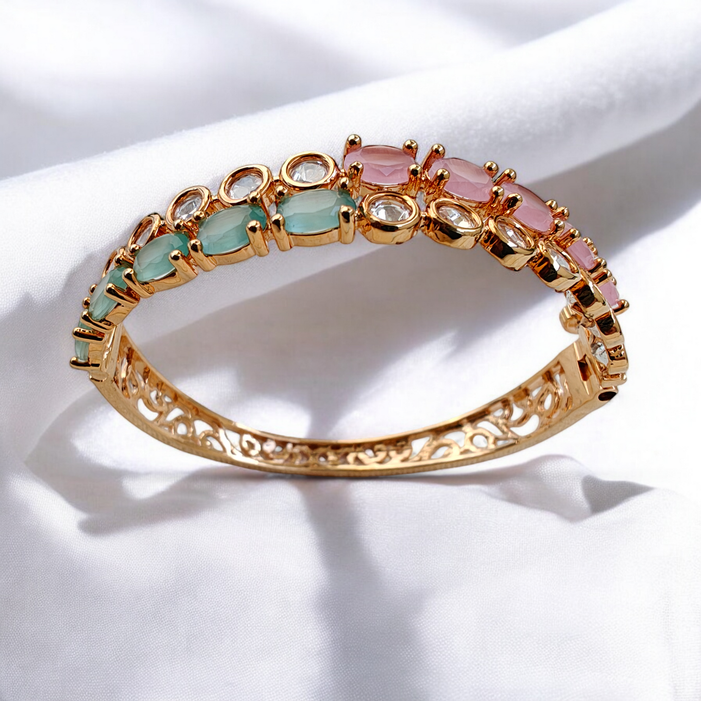 Pastel Hues Studded Openable  Bracelet