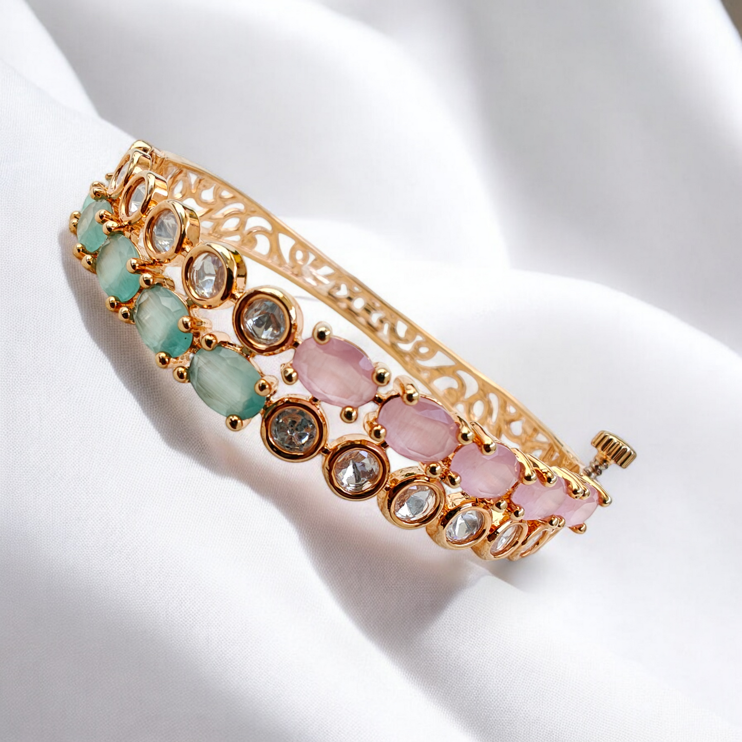 Pastel Hues Studded Openable  Bracelet