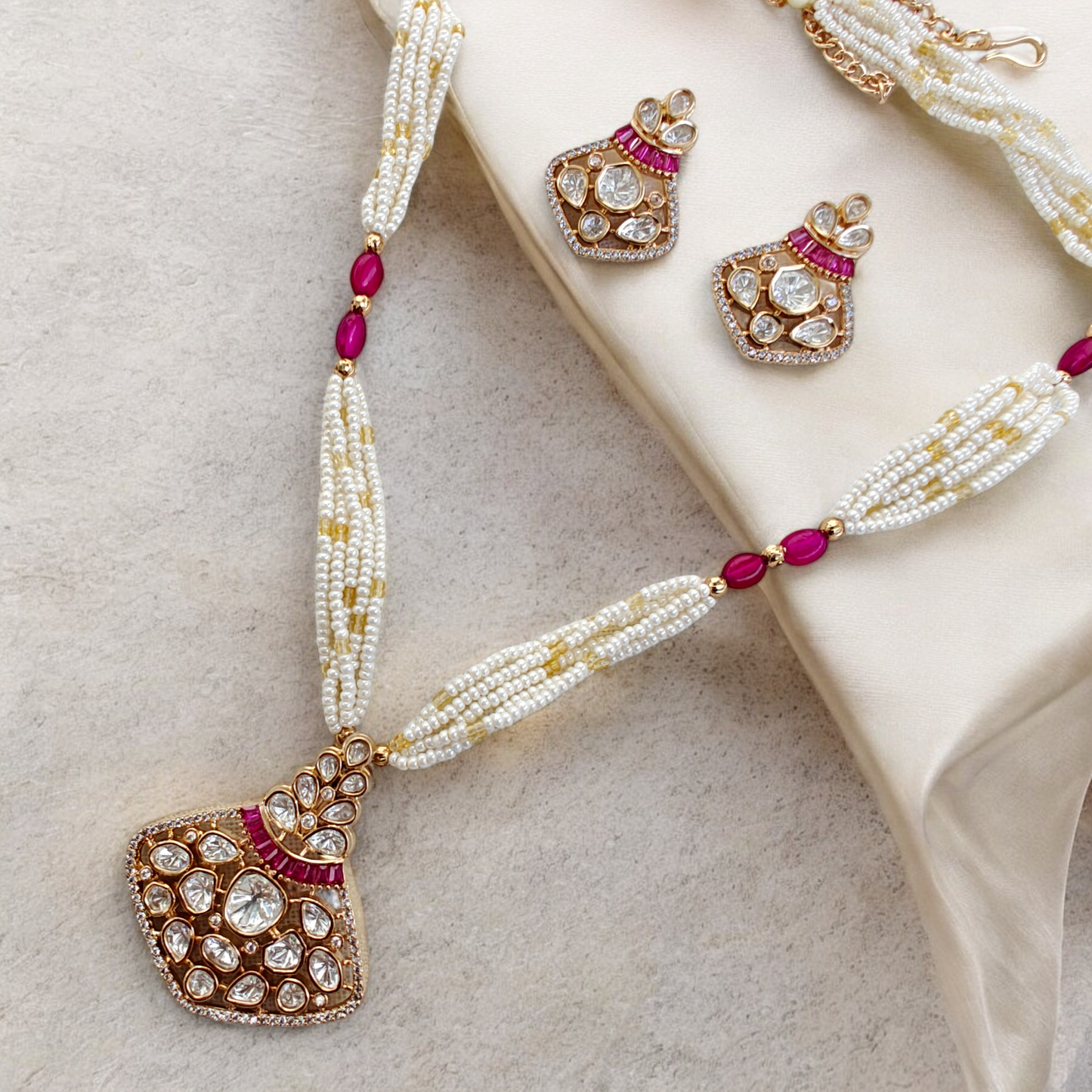 Ruby and Polki fussed Pendant set