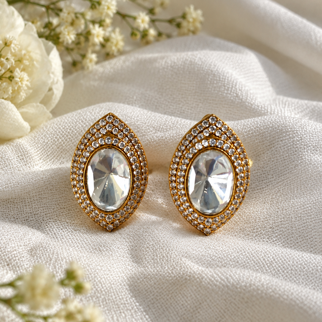 Royal Kundan Blossom Studs