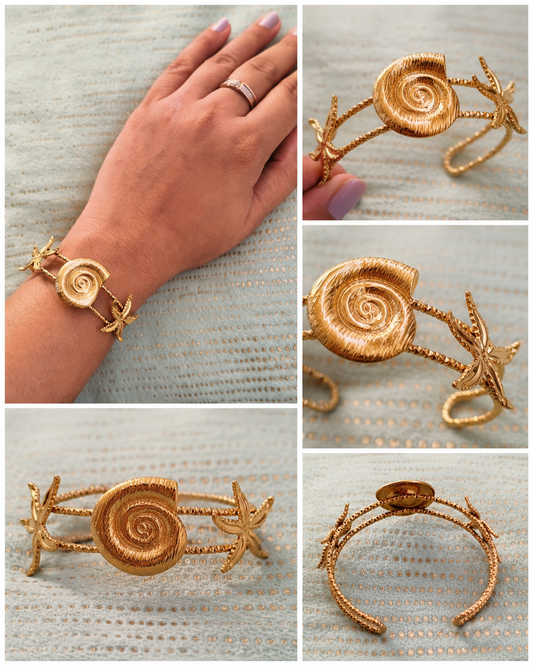 Ocean Cuff Anti tarnish Bracelet (Adjustable)