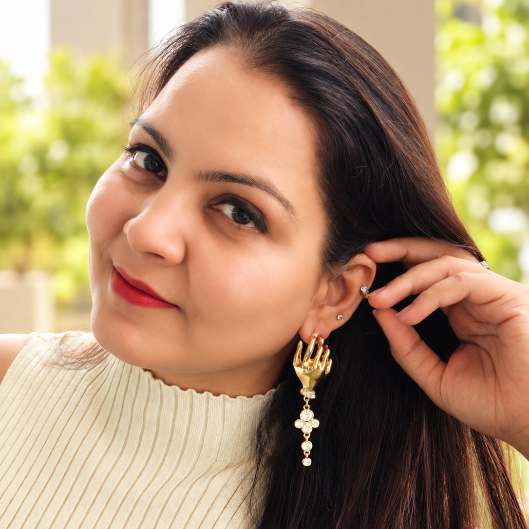 Golden Hand Earrings