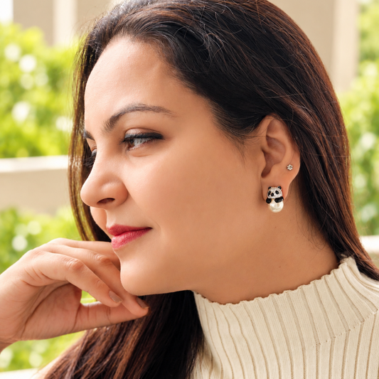 Studded Panda Stud Earrings