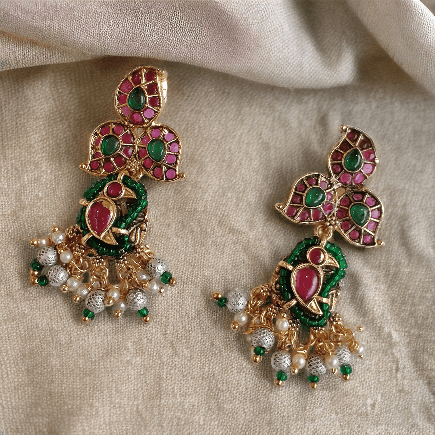 ethnic jadau earrings